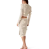 Çiçek Desenli Dantel Örgü Etek
