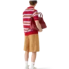 Çizgili Oversized Polo Yaka Tişört Çizgili Oversized Polo Yaka Tişört