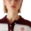 Çizgili Oversized Uzun Kollu Polo Yaka Tişört