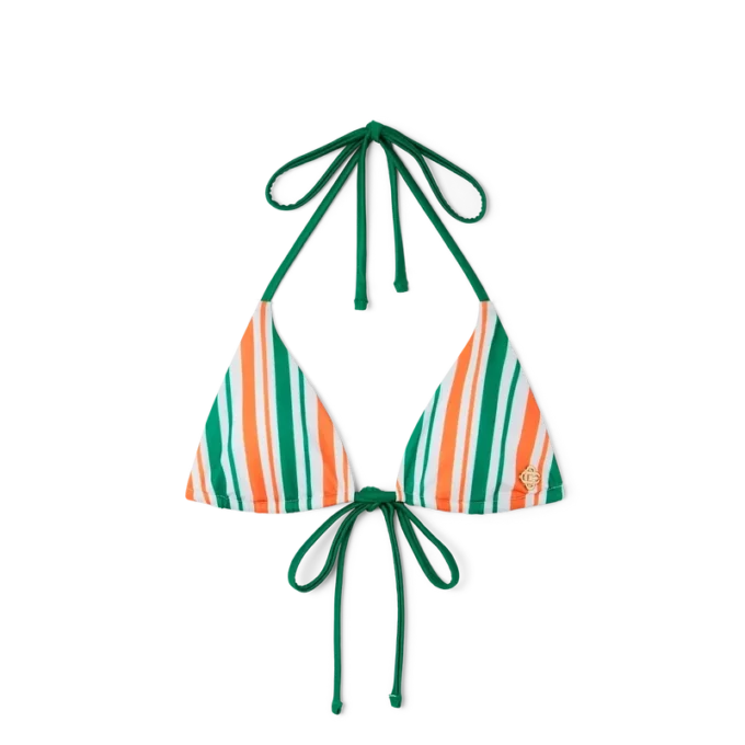 Çizgili İpli Bikini Üstü
