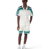 Çizgili Örme Şortlar
