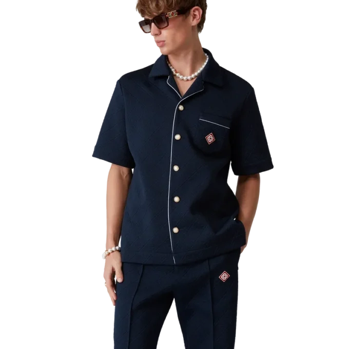Jakarlı Monogram Gömlek Jakarlı Monogram Gömlek