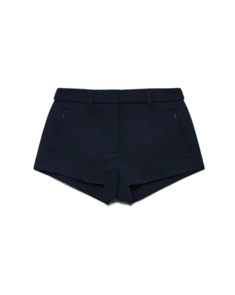 Jakarlı Örme Mini Şort