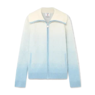 Kabarık Gradyan Mohair Fermuarlı Ceket