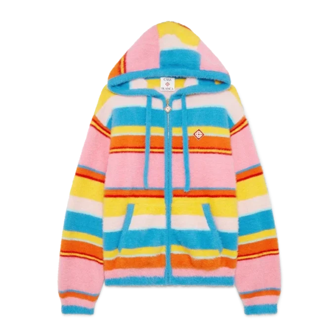 Kabarık Çizgili Oversize Kapüşonlu Sweatshirt Kabarık Çizgili Oversize Kapüşonlu Sweatshirt