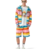 Kabarık Çizgili Oversize Kapüşonlu Sweatshirt Kabarık Çizgili Oversize Kapüşonlu Sweatshirt
