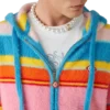 Kabarık Çizgili Oversize Kapüşonlu Sweatshirt Kabarık Çizgili Oversize Kapüşonlu Sweatshirt