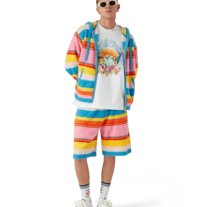 Kabarık Çizgili Oversized Şortlar Kabarık Çizgili Oversized Şortlar