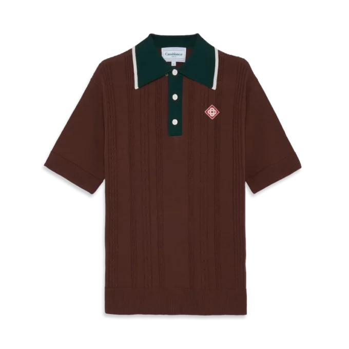 Kablo Örgü Oversized Polo Yaka Tişört Kablo Örgü Oversized Polo Yaka Tişört