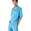 Kadife Kısa Kollu Çizgili Şort Gömlek Kadife Kısa Kollu Çizgili Şort Gömlek
