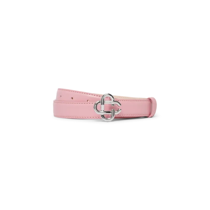 Kadın Pembe Gümüş Cc Logo Tokalı Kemer