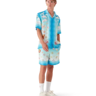 Kawaii Motifli İpek Twill Şortlar
