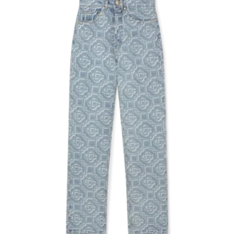 Klasik Monogram Ağartılmış Denim Pantolon