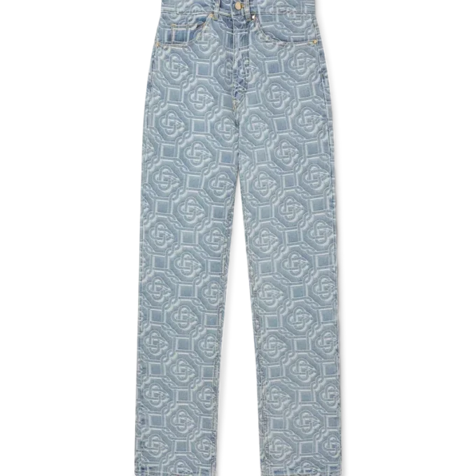 Klasik Monogram Ağartılmış Denim Pantolon