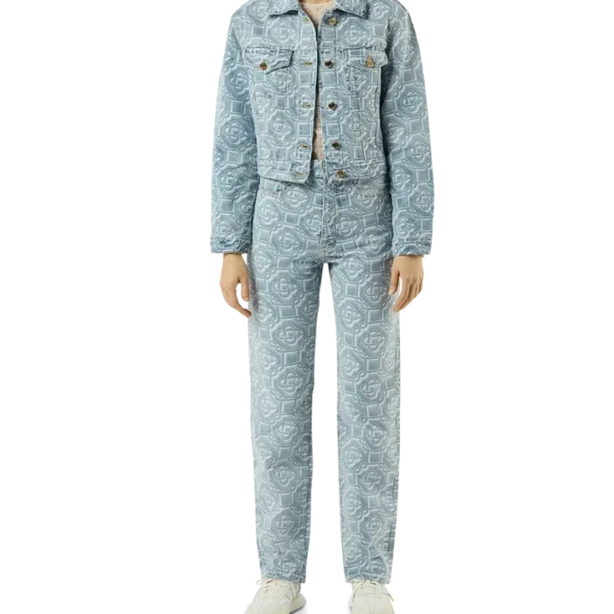 Klasik Monogram Ağartılmış Denim Pantolon