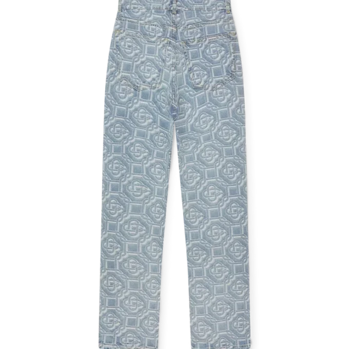 Klasik Monogram Ağartılmış Denim Pantolon