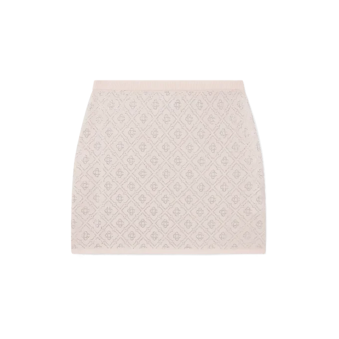 Kristal Monogram Örgü Mini Etek