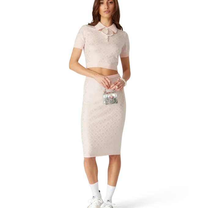 Kristal Monogram Örgü Etek Kristal Monogram Örgü Etek