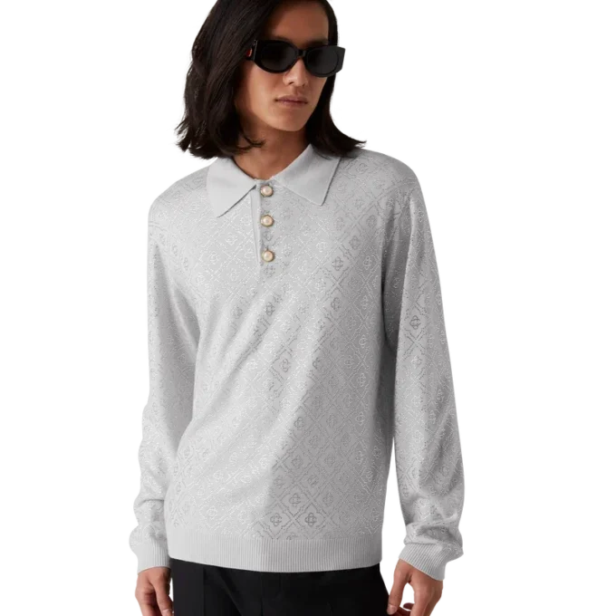 Kristal Monogram Örgü Polo Gömlek Kristal Monogram Örgü Polo Gömlek