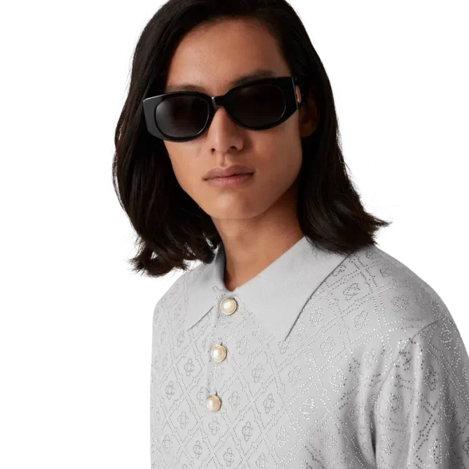 Kristal Monogram Örgü Polo Gömlek Kristal Monogram Örgü Polo Gömlek