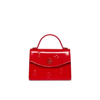 Kırmızı Amblemli Mini Jeanne Çanta
