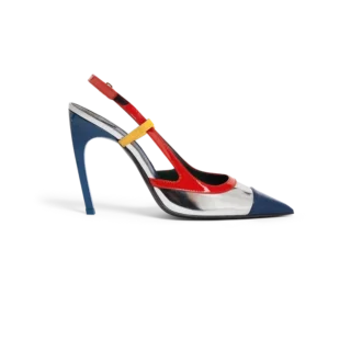 Krom Kemerli Slingback Topuklu Ayakkabı