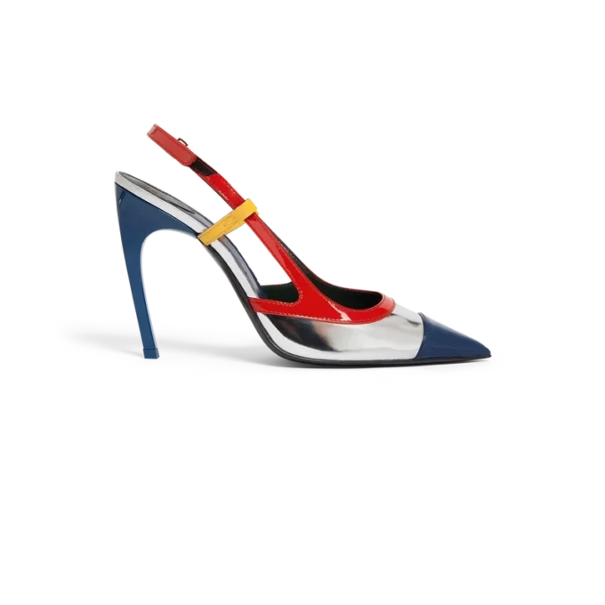 Krom Kemerli Slingback Topuklu Ayakkabı