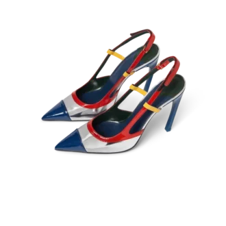 Krom Kemerli Slingback Topuklu Ayakkabı