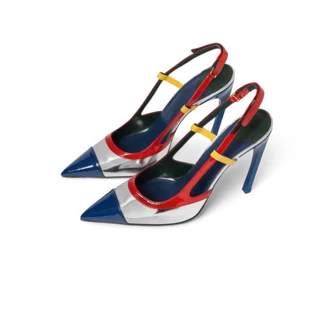 Krom Kemerli Slingback Topuklu Ayakkabı