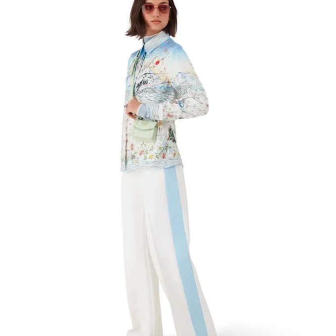 L’hiver Fleuri Uzun Kollu İpek Twill Gömlek L’hiver Fleuri Uzun Kollu İpek Twill Gömlek
