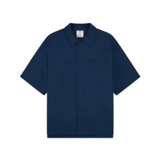 Lacivert Monogram Kısa Kollu Gömlek