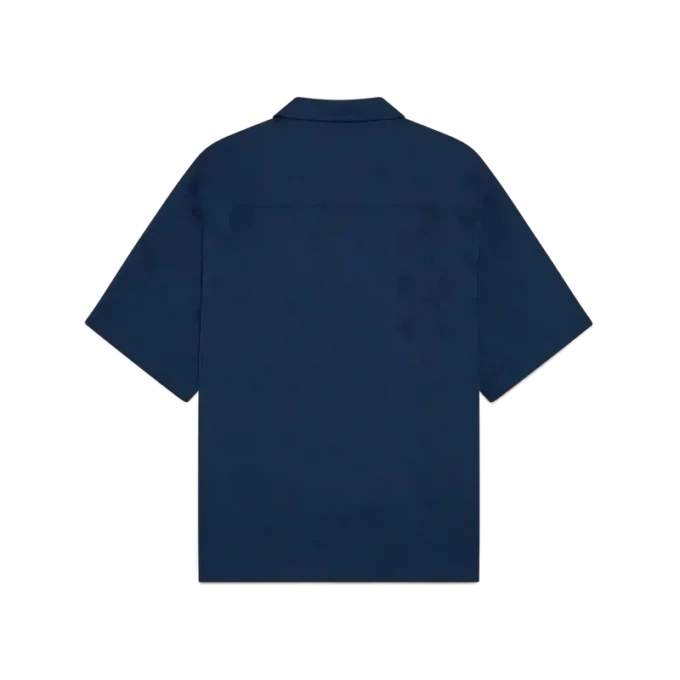 Lacivert Monogram Kısa Kollu Gömlek Lacivert Monogram Kısa Kollu Gömlek