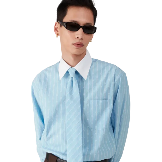 Laurel Stripe Jakarlı Gömlek