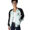 İşlemeli Saten Bomber Ceket