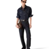 Logo Nakışlı Denim Şortlar Üzerinde Gömlek Logo Nakışlı Denim Şortlar Üzerinde Gömlek