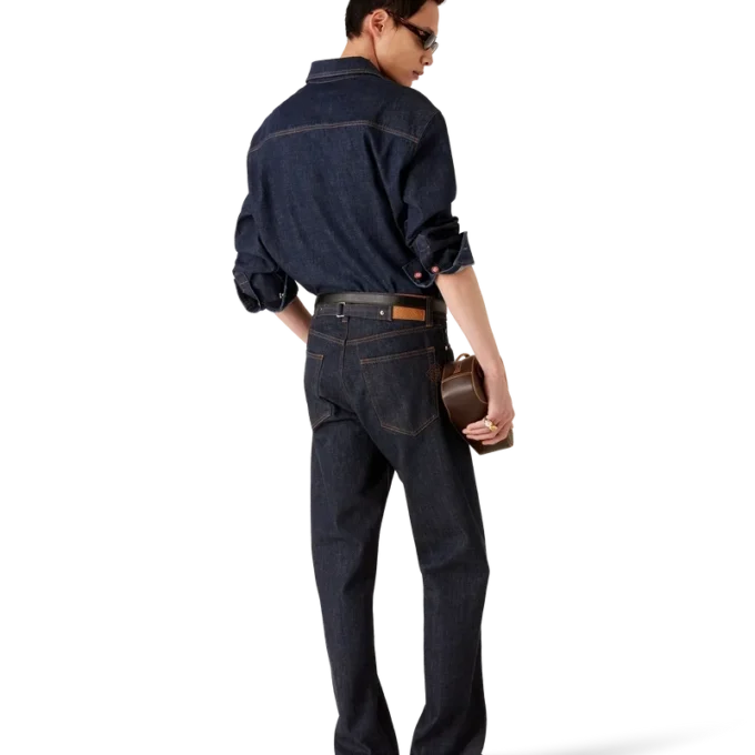 Logo Nakışlı Denim Şortlar Üzerinde Gömlek Logo Nakışlı Denim Şortlar Üzerinde Gömlek