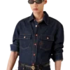 Logo Nakışlı Denim Şortlar Üzerinde Gömlek Logo Nakışlı Denim Şortlar Üzerinde Gömlek