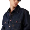Logo Nakışlı Denim Şortlar Üzerinde Gömlek Logo Nakışlı Denim Şortlar Üzerinde Gömlek