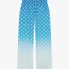 Mavi Gradyan Diamond Monogram İpek Pantolonlar Mavi Gradyan Diamond Monogram İpek Pantolonlar