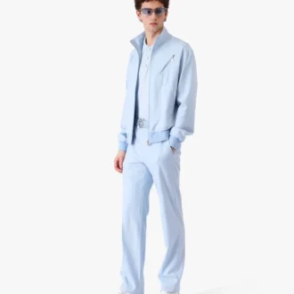 Mavi Monogram Tailored Jakarlı Pantolonlar