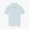 Mavi Pointelle Monogram Kısa Kollu Polo Yaka Tişört Mavi Pointelle Monogram Kısa Kollu Polo Yaka Tişört