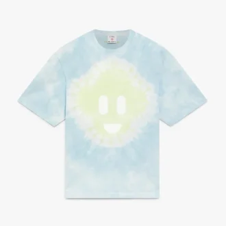 Mavi Tie Dye Oversized Cc Smile Şortlu Kısa Kollu Tişört