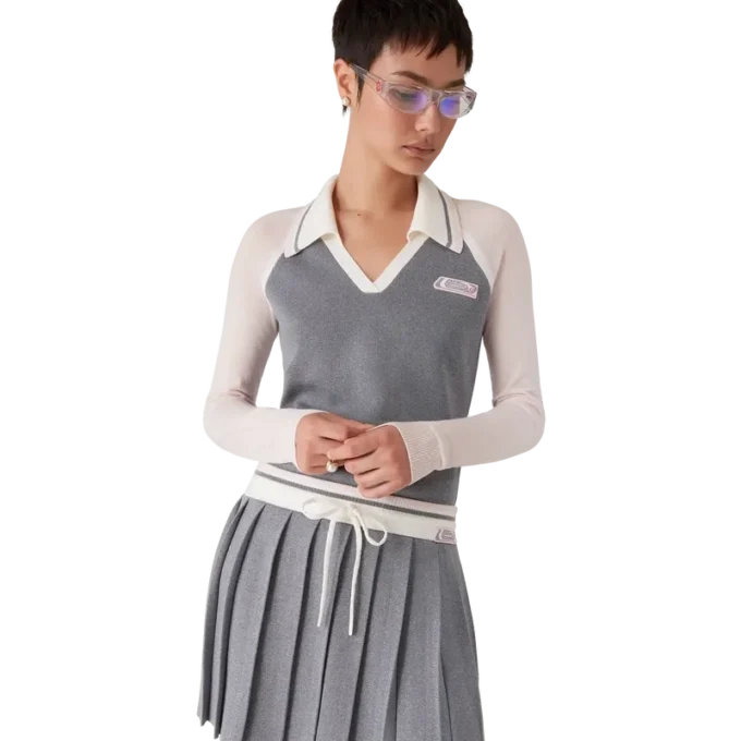 Merino Tenis Uzun Kollu Polo Yaka Tişört