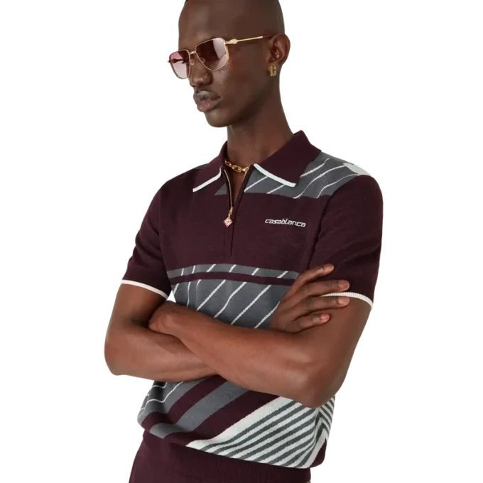Merinos Diyagonal Tenis Polo Yaka Tişörtü Merinos Diyagonal Tenis Polo Yaka Tişörtü