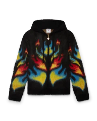 Mohair Flame Laurel Fermuarlı Kapüşonlu Sweatshirt
