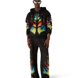 Mohair Flame Laurel Fermuarlı Kapüşonlu Sweatshirt