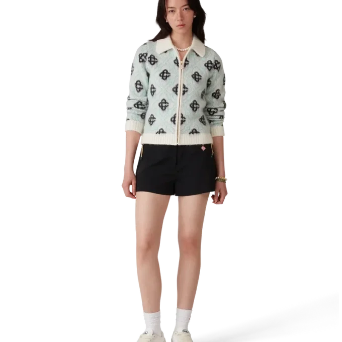 Mohair Monogram Fermuarlı Kazak Mohair Monogram Fermuarlı Kazak