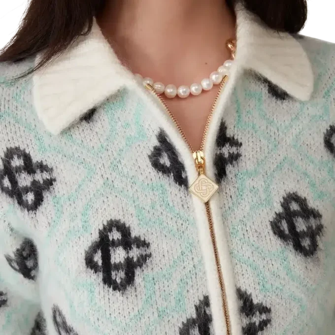 Mohair Monogram Fermuarlı Kazak Mohair Monogram Fermuarlı Kazak