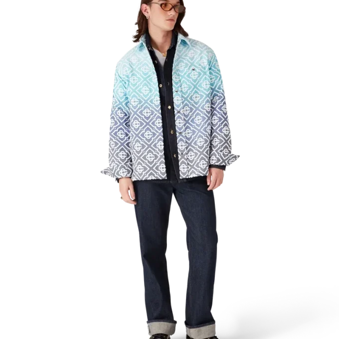 Monogram Gradyan Jakarlı Shacket Monogram Gradyan Jakarlı Shacket