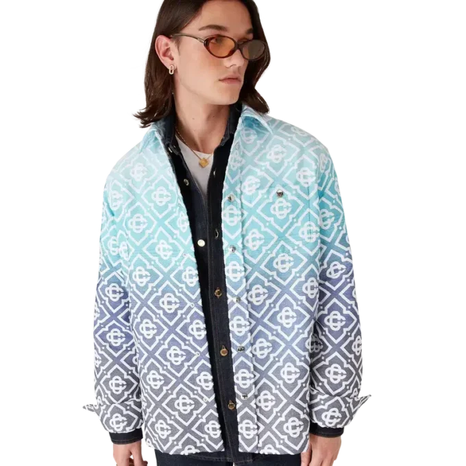 Monogram Gradyan Jakarlı Shacket Monogram Gradyan Jakarlı Shacket